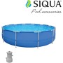 SIQUA Piscina Desmontable Redonda 3 x 0,76 m con Estructura de Acero, 4383L, Montaje Rápido, Material Duraplus Antipinchazos,