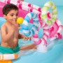 Intex Piscina Hinchable en Forma de Arco Iris. Incluye Bolas, Anillos hinchables, conexión a Manguera y tobogán. 297x193x135cm