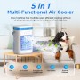 SWGOTA Aire Acondicionado Portatil Mini, 5 en 1 Enfriador de Aire Pequeño, Tanque de 1000m, 3 Velocidades, 2 Nebulización, 2-4H