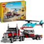 LEGO Creator 3 en 1 Camión Plataforma con Helicóptero Convertible en Vehículos de Juguete: Avión de Hélices, Bólido y Coche SUV,