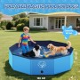 Lozzzyo Piscina Perros Grandes y Pequeños de PVC Antideslizante, Plegable y Portátil Piscina para Perros, Fácil de Limpiar Perro