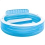 Intex Piscina hinchable redonda con respaldo, 229x218x79 cm, 590 litros, 2 cámaras de aire, 2 portabebidas, Tapón de desagüe,