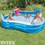 Intex Piscina Hinchable Familiar con Asientos, 229x229x66 cm, 990 litros, 4 respaldos inflables, 2 portabebidas, Vinilo