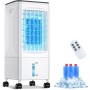 Aire Acondicionado Portátil, Enfriador de Aire Grande 4 en 1, 5.5L Tanque, Climatizador Evaporativo 60W, Temporizadores de 1-7