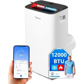 MIDEA Pingüino Aire Acondicionado Portátil Frío y Calor 3000 Frigorías / 12000 BTU - Climatizador silencioso con bomba calor