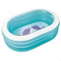 Intex Piscina Hinchable Infantil, 3 Anillos Azul Transparente, 163x107x46 cm, 230 litros, Vinilo Resistente, tapón de desagüe,