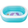 Intex Piscina Hinchable Infantil, 3 Anillos Azul Transparente, 163x107x46 cm, 230 litros, Vinilo Resistente, tapón de desagüe,