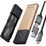 iDSOniX Carcasa SSD M.2 NVMe SATA Adaptador[Sin Herramientas][Aluminio], Caja SSD USB 3.2 Gen2 con UASP&Trim, 10 Gbps NVMe PCIe