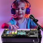 El mezclador de DJ y el reproductor de discos para niños se pueden conectar al micrófono Bluetooth