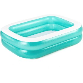 Bestway 54005 Piscina Familiar Hinchable Rectangular, Color Verde, 201 x 150 x 51 cm