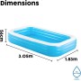 Bestway 54005 Piscina Familiar Hinchable Rectangular, Color Verde, 201 x 150 x 51 cm