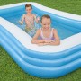 Bestway 54005 Piscina Familiar Hinchable Rectangular, Color Verde, 201 x 150 x 51 cm