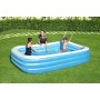 Bestway 54005 Piscina Familiar Hinchable Rectangular, Color Verde, 201 x 150 x 51 cm