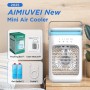 AIMIUVEI Mini Aire Acondicionado Portatil, 5 en 1 Enfriador de Aire, 1000m Tanque ventilador, 3 Velocidades, 2 Nebulización,