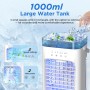 AIMIUVEI Mini Aire Acondicionado Portatil, 5 en 1 Enfriador de Aire, 1000m Tanque ventilador, 3 Velocidades, 2 Nebulización,
