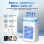 AIMIUVEI Mini Aire Acondicionado Portatil, 5 en 1 Enfriador de Aire, 1000m Tanque ventilador, 3 Velocidades, 2 Nebulización,