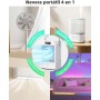 Aire Acondicionado Portatil,enfriador de aire con tanque de agua de 1700ml,4 vientos,2 Funciones de pulverización,7 LED de