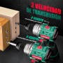 HYCHIKA Taladro atornillador batería, motor sin escobillas, 45Nm Máx, con 23+1 de par de giro, 2 velocidades, 1500mAh 53