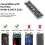 Carcasa M.2 Carcasa nvme m.2 Carcasa ssd m2 nvme,Carcasa Disco Duro ssd Caja Disco Duro Lector Disco Duro 10Gbps USB3.1 Gen2