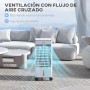 HOMCOM Enfriador de Aire Portátil 3 en 1 Climatizador Evaporativo Oscilante con Pantalla LED 3 Velocidades Temporizador 7,5h