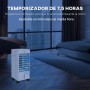 HOMCOM Enfriador de Aire Portátil 3 en 1 Climatizador Evaporativo Oscilante con Pantalla LED 3 Velocidades Temporizador 7,5h