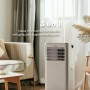 EVVO Aire Acondicionado Portatil 3 in 1, 9.000 BTU, con Mando a Distancia, Superficie 20m2, Clase Energética A, Kit instalación