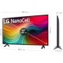 LG 43NANO81T6A 43", 4K NANOCELL, Smart TV, HDR10, WebOS24, Serie 81, Procesador Potente e Inteligente, Dolby Digital Plus,