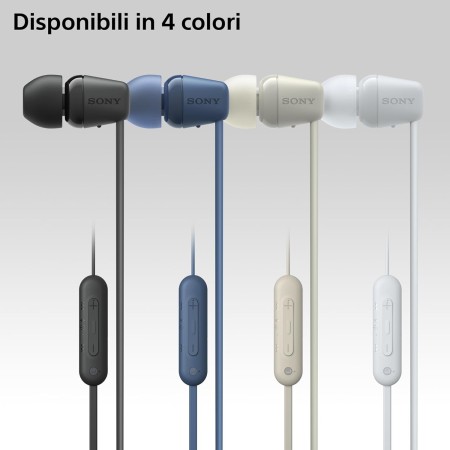 Sony WI-C100 Auriculares Inalámbricos - Hasta 25 Horas de Duración de la Batería, Micrófono Incorporado para Llamadas,