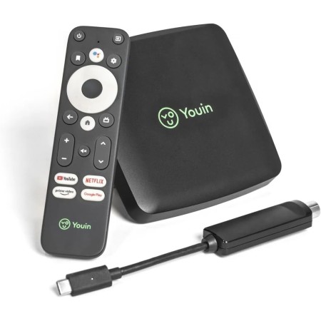YOUIN You-Box T2 Android 4K UHD EN1060K Smart TV con DVB-T2 Chromecast Integrado Google Assistant HDR 60fps H.265 WiFi Dual-Band