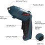 Atornillador Eléctrico 3N.m, HANMATEK Destornillador Eléctrico, 11 Accesorios, El mango se puede girar (90 ° -180 °), Luz LED,