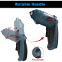 Atornillador Eléctrico 3N.m, HANMATEK Destornillador Eléctrico, 11 Accesorios, El mango se puede girar (90 ° -180 °), Luz LED,