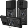 HAOYE Funda para Realme 8 Pro | Realme 8 4G, Shockproof Carcasa con Giratorio Anillo Kickstand y Cubierta Deslizante de la