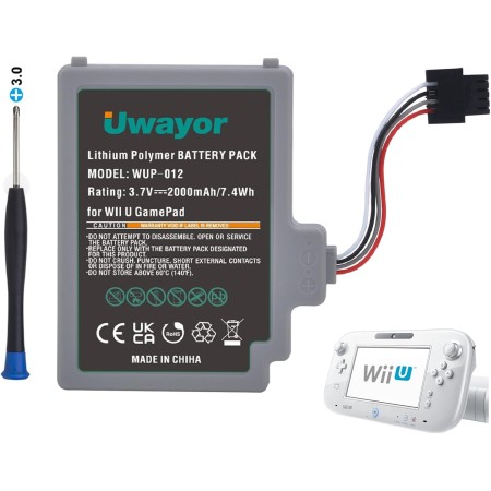 Uwayor Batería de repuesto para Wii U Gamepad Controller 3,7 V 2000 mAh WUP-012