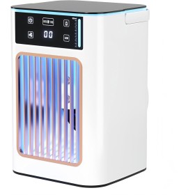 Aire Acondicionado Portatil mini 4 en 1 | Mini Enfriador de Aire USB con Humidificador, Luz LED, 3 Velocidades y Depósito de 900