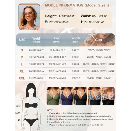 Vancavoo Mujer Traje de Baño de Una Pieza para Playa Cuello en V Bañador Natación Reductores Push Up Monokini Bañadores Cintura