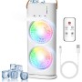 Anluomania Aire Acondicionado Portatil, Mini Enfriador de Aire, USB Mini Ventilador, 600ml Enfriador Evaporativo, 3 Velocidades,