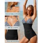 Vancavoo Mujer Traje de Baño de Una Pieza para Playa Cuello en V Bañador Natación Reductores Push Up Monokini Bañadores Cintura