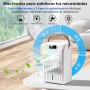 Aire acondicionado portátil, ventilador de 1700 ml, 4 vientos,2 Funciones de pulverización,7 LED de color,USB-C,Cronómetro