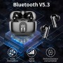 Auriculares Inalámbricos, Bluetooth 5.3 con HD Micrófono HiFi Estéreo Pantalla LED, Reducción de Ruido, 13 mm Controlador