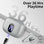 Auriculares Inalámbricos, Bluetooth 5.3 con HD Micrófono HiFi Estéreo Pantalla LED, Reducción de Ruido, 13 mm Controlador