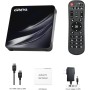 GREVA Android TV Box 11.0, 4K Android Box with Amlogic S905W2 CPU 4GB RAM 32GB ROM Dual-Band 2.4/5.8Ghz 10/100M Ethernet Support