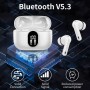 Auriculares Inalámbricos, Bluetooth 5.3 con HD Micrófono HiFi Estéreo Pantalla LED, Reducción de Ruido, 13 mm Controlador