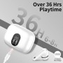 Auriculares Inalámbricos, Bluetooth 5.3 con HD Micrófono HiFi Estéreo Pantalla LED, Reducción de Ruido, 13 mm Controlador