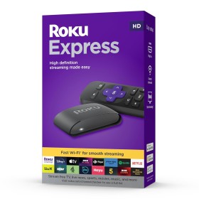 Roku Express (Nuevo, 2023) Dispositivo de transmisión HD con Cable HDMI de Alta Velocidad y Control Remoto estándar (sin