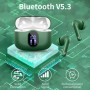 Auriculares Inalámbricos, Bluetooth 5.3 con HD Micrófono HiFi Estéreo Pantalla LED, Reducción de Ruido, 13 mm Controlador
