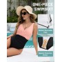 UMIPUBO Bañador Mujer Reductores Vientre Plano Talla Grande Traje de Baño de Una Pieza Cruce Torácico Sexy con Cuello en V Ropa