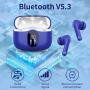 Auriculares Inalámbricos, Bluetooth 5.3 con HD Micrófono HiFi Estéreo Pantalla LED, Reducción de Ruido, 13 mm Controlador