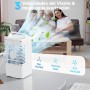 Aire Acondicionado Portatil, 4 en 1 Enfriador de Aire, 900ml Mini Aire Acondicionado con Asa, 3 Velocidades de Ventilador, Modo