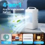 Aire Acondicionado Portatil, 4 en 1 Enfriador de Aire, 900ml Mini Aire Acondicionado con Asa, 3 Velocidades de Ventilador, Modo