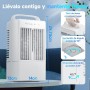Aire Acondicionado Portatil, 4 en 1 Enfriador de Aire, 900ml Mini Aire Acondicionado con Asa, 3 Velocidades de Ventilador, Modo